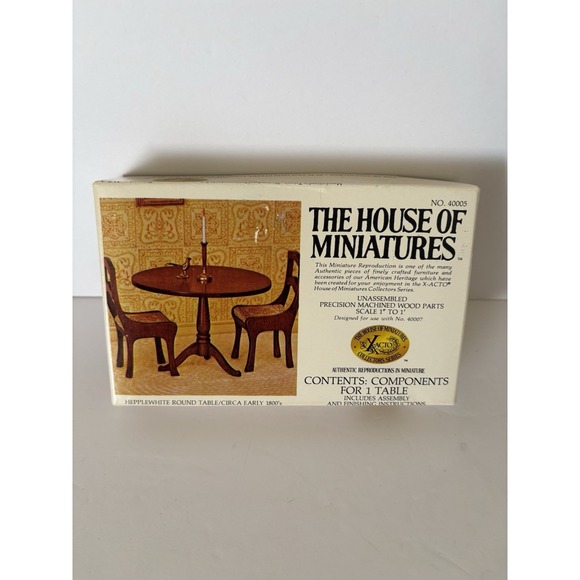 The House of Miniatures Wood Furniture Kit 40005 Hepplewhite‎ Round Table NEW - Picture 1 of 3